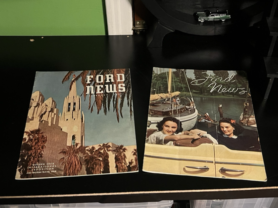 Two vintage Ford News magazines from 1939.