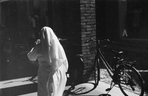 nun in the street