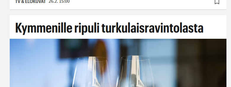 Uutinen: Kymmenille ripuli turkulaisravintolasta