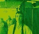 Cosplayer als Lan WangJi aus der Serie „The Untamed“. Fotografiert mit einer GameBoy Camera.