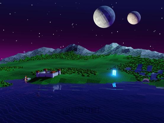 Trammel and Felucca over Britannia  bay, with the Serpent’s Spine in the distance.