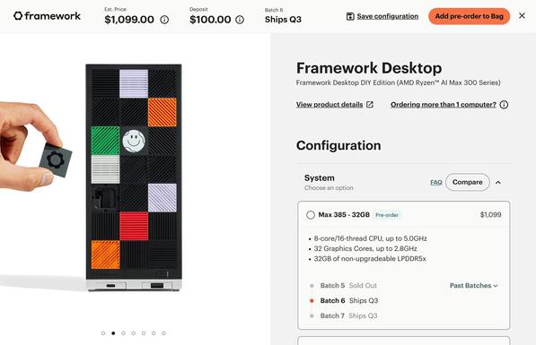 Framework Desktop configurator