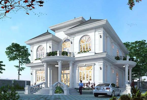 mẫu biệt thự trắng