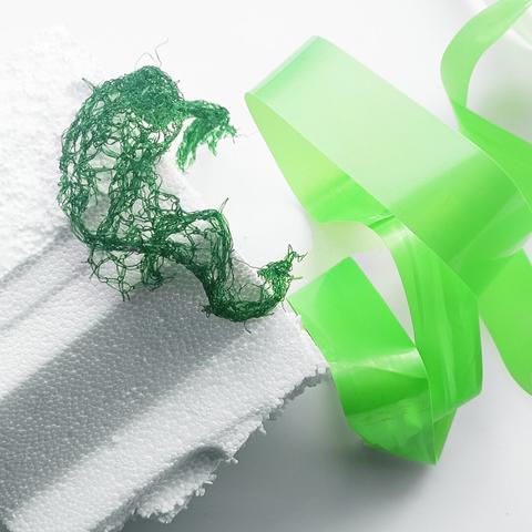 styrofoam and other green thrash plastics i use to make jewelry