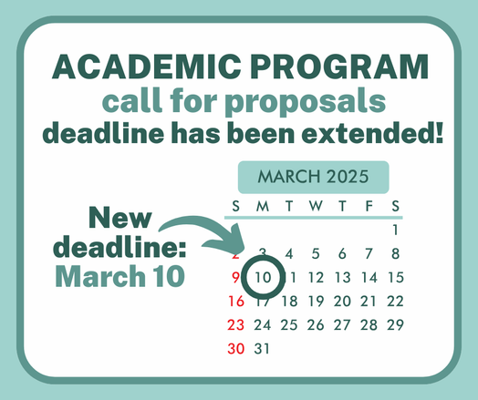 Graphic announcing the extended deadline for FOSS4GE academic program call for proposals: March 10.