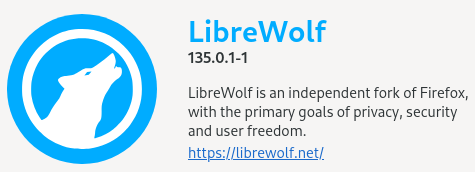 Screenshot of Librewolf's about box