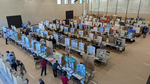 photo - view of the projects, sans students, so judges can get their initial look