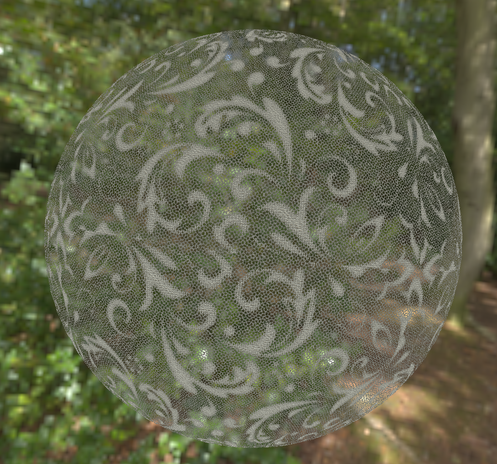 A lace pattern is projected onto a sphere.