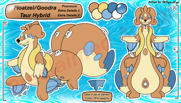 Pokemon Floatzel/Goodra taur adopt.