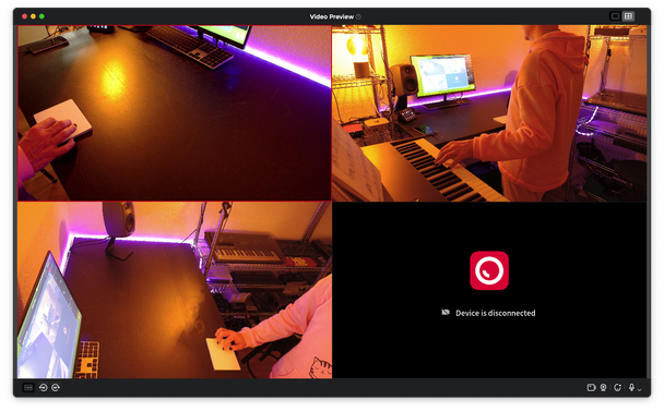 Three cameras showing the same table from different angles. Angles not final (I'll pull all of them back a bit I think).