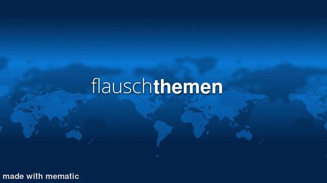 Blaue Weltkarte. Zentral steht "flauschTHEMEN".