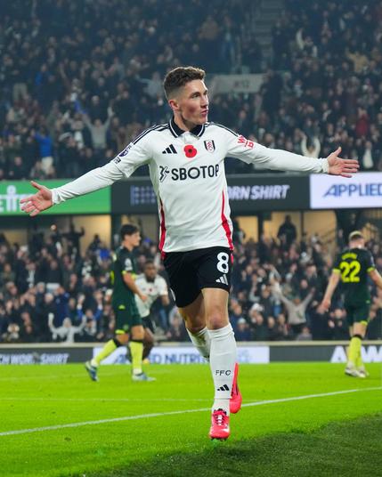 Harry Wilson celebrates one of his goals against Brentford earlier this season.