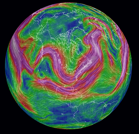 Screenshot showing current Jet Stream. 

Data: Wind @ 250hPa
Date: 2025-03-01 16:00 Local
Source: GFS / NCEP / US National Weather Service

The visualization uses data from that service Trump and his influencer currently is disrupting.