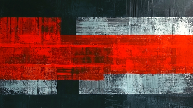 Structure Écarlate
Composition abstraite aux blocs rouges, noirs et gris, créant un jeu de textures et de contrastes inspiré de l’art moderne minimaliste.
Abstract composition with red, black, and gray blocks, creating a play of textures and contrasts inspired by minimalist modern art.
