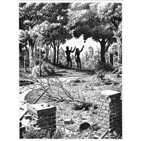 Adam and eve long after the bombs dropped.