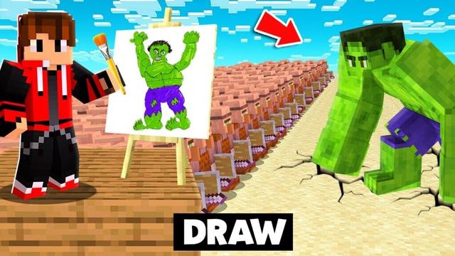 DRAWING MOB Vs 100 Villagers Army BATTLE in Minecraft [EPISODE-2]