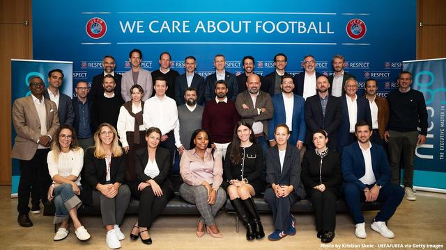 Participants of the current Executive Master in Global Sport Governance class (photo/©: Kristian Skeie – UEFA/UEFA via Getty Images)