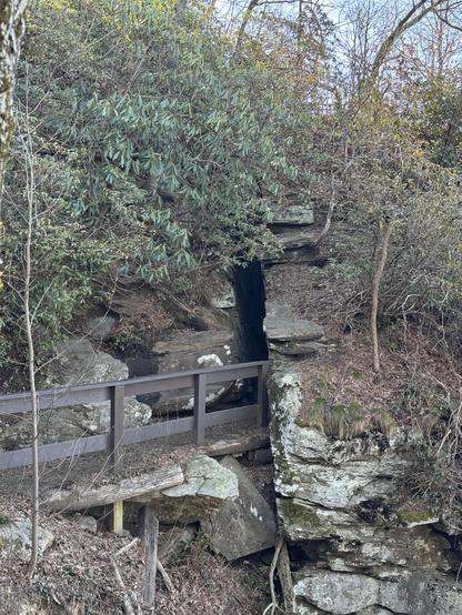 Looking back at Devil’s Kitchen at Caesars Head State Park in northern Greenville County in South Carolina.