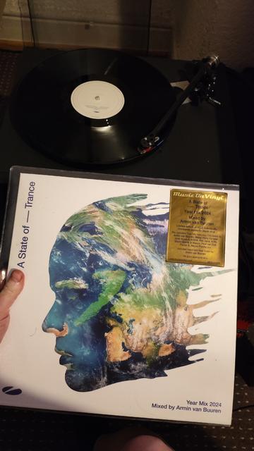 A face with the earth on it vinyl cover