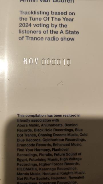 MOV 0010 on the back of the cover