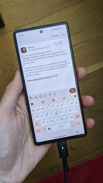 This very post, on my newly replaced Pixel 6 screen.