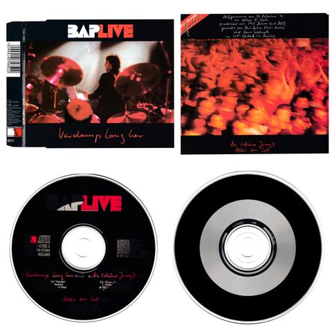 Die Maxi-CD „BAP live - Verdamp lang her": Cover, Cover-Rückseite und beide Seiten der CD.