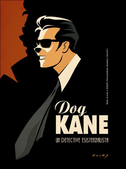Dog Kane, di profilo su sfondo scuro.