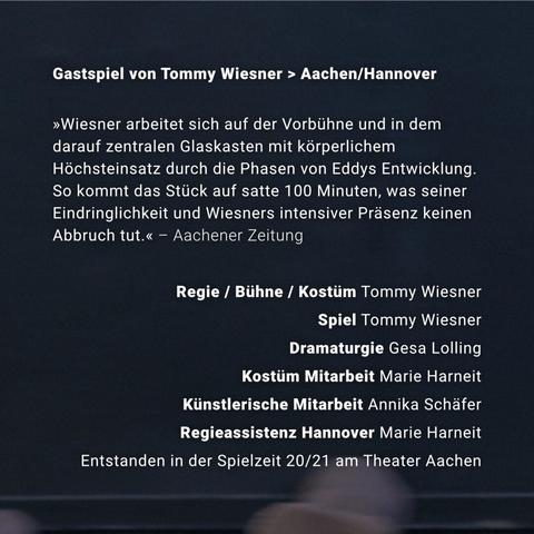 DAS ENDE VON EDDY – Theatersolo am 14. + 15. März 2025