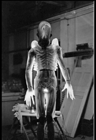 Alien test picture behind the scenes concept.