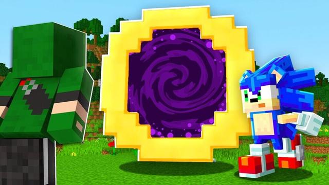 ENTREI NO PORTAL E VIREI SONIC POR 1 DIA NO MINECRAFT!!