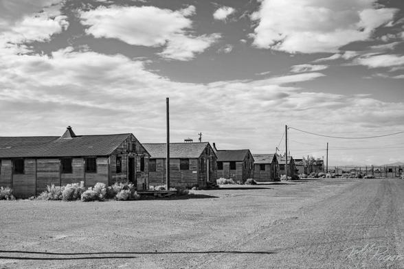Barracks of a deserted WW2 army airforce base in western Utah sit empty and quiet in the desert sun.