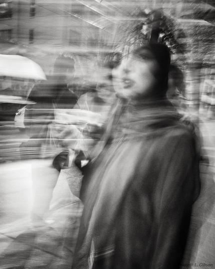 Intentional camera movement image of a woman.