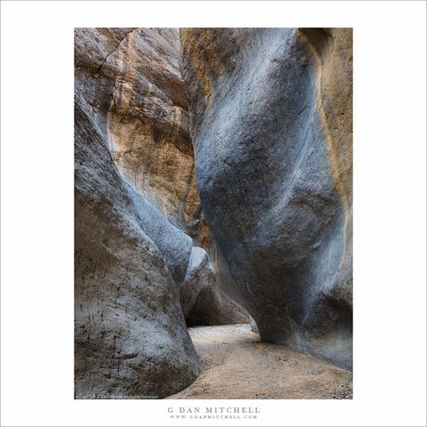 Deep inside a Death Valley slot canyon
