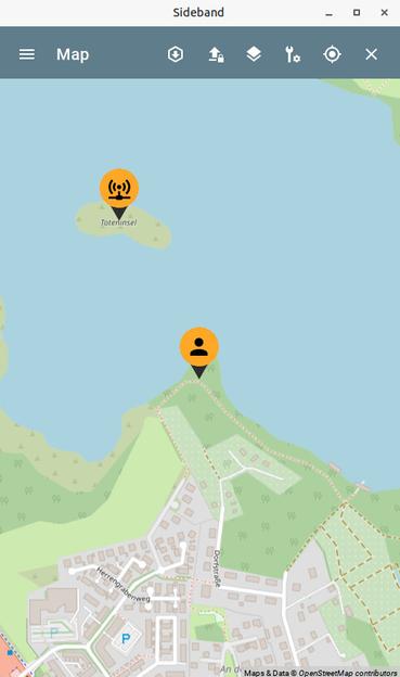 Bildbeschreibung:
Screenshot der Map in der Siedeband App.