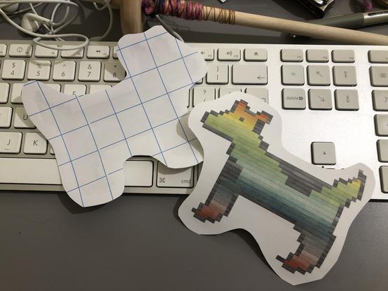 A couple of dogcow iron-on transfers ready and waiting to be ironed on.