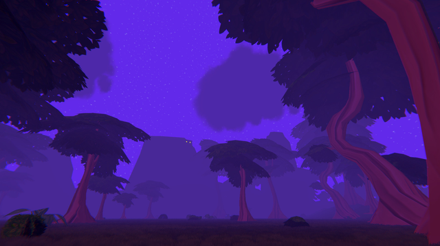 purple evening scene