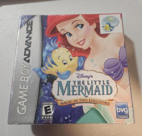Disney's Little Mermaid: Magic in Two Kingdoms for the GBA with a Free Game Case Included sticker on the shrinkwrap.