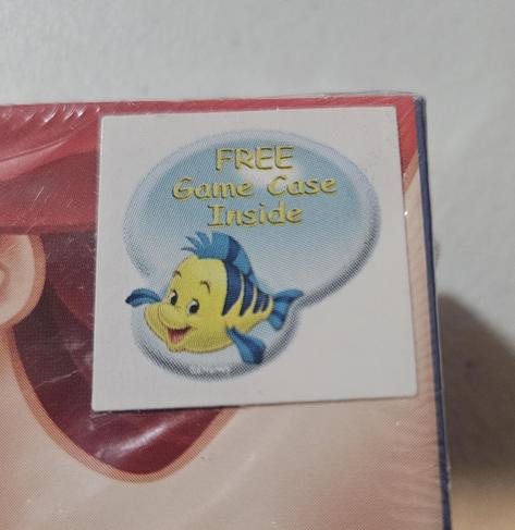 Closeup of the Free Game Case Included sticker on the shrinkwrap.