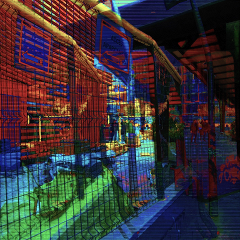 Barcelona digital glitch street photography, made with the GNU Image Manipulation Program, IMG-Encode, and Sonic Visualiser.