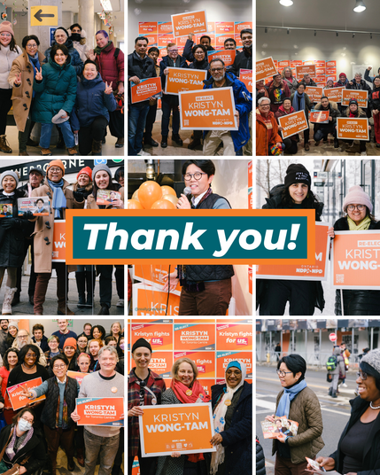 image with volunteers saying thank you