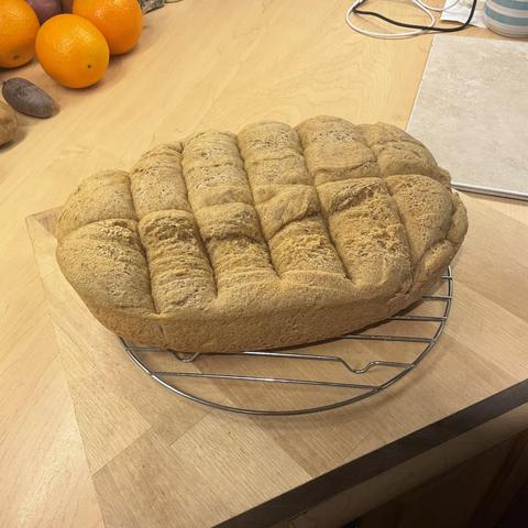Home baked bread fresh from the oven.