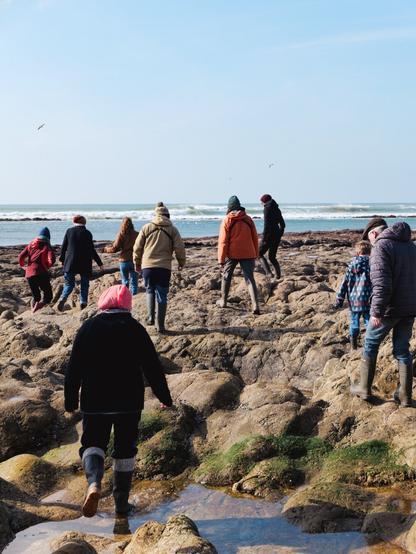 Nettoyage du Loc’h organisé par J'aime ma mer, suivi par une balade pour découvrir la flore de l’estran avec Erwan Stricot animateur Natura 2000, Cap Sizun, Finistère, Bretagne