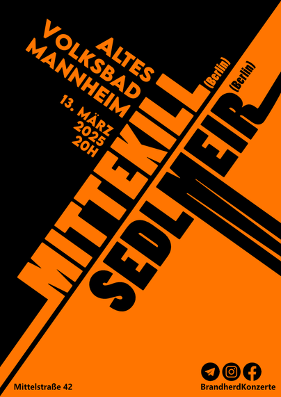 Mittekill Sedlmeir Poster Schwarz Orange Altes Volksbad