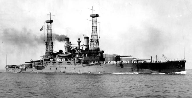 The lead ship of her class of dreadnought battleships for the US Navy, USS South Carolina (BB-26) was launched on 11 July 1908 and commissioned on 1 March 1910. The first dreadnought battleship built for the US Navy, she incorporated several revolutionary aspects, primarily the superfiring guns of her main battery.

USS South Carolina spent much of her career patrolling the east coast of the USA. During the Mexican Revolution, she took part in the United States occupation of Veracruz.

She was mostly used as a training ship after the US entered World War One, while also performing convoy escort duty. Post war she repatriated US Servicemen from Europe.

Along with her sister ship USS Michigan, she was scrapped under the terms of the Washington Treaty. Before being scrapped, the hulk was used to test the effectiveness of anti-torpedo bulges. South Carolina was decommissioned on 15 December 1922 and sold for scrap in 1924.