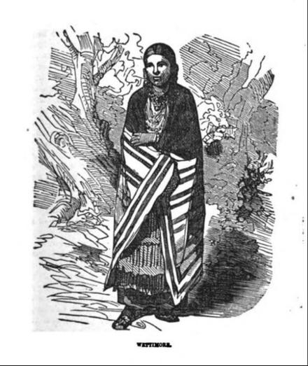 Illustration : Weetamoo, by John Frost (1873)