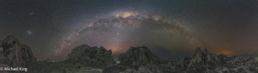 The first attempt to capture the Milky Way from the beach at Sarah Ann Rocks.