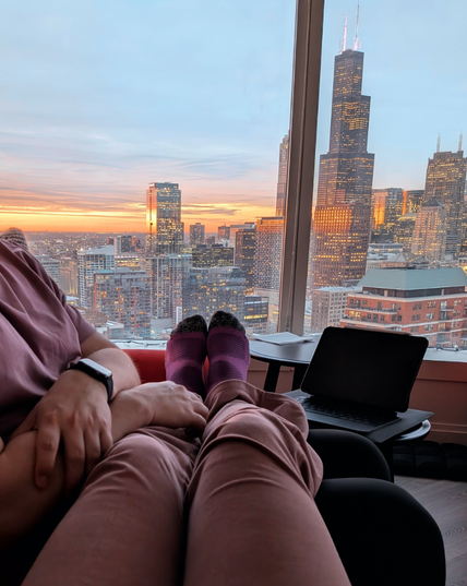 another morning before work, another sunrise in Chicago, and some very cozy socks!