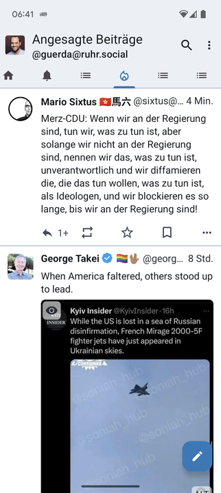 Screenshot of tusky with the explore page open. The app looks light and clean, with a little grey header.