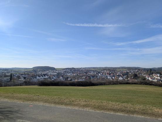 View from the bottom of the Luftikus lookout tower near Rechberghausen.