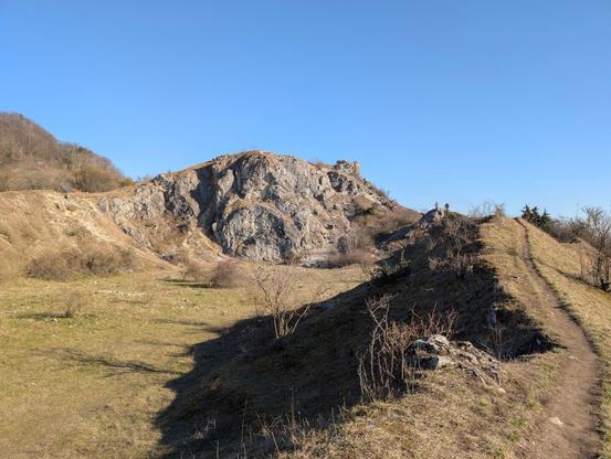 White jurassic rock formation near Hohenstaufen